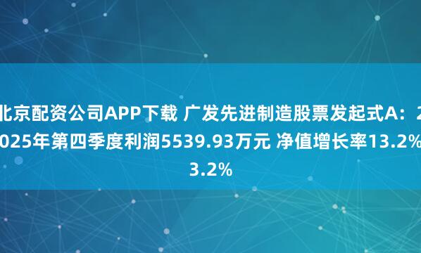 北京配资公司APP下载 广发先进制造股票发起式A：2025年第四季度利润5539.93万元 净值增长率13.2%